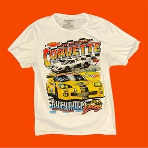 Classic Chevrolet Corvette C6R Racing White Cotton Tee
